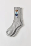 Polo Ralph Lauren Mens Grey H Polo Bear-intarsia Stretch Cotton-blend Socks In Grey