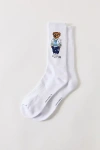 Polo Ralph Lauren Athletic Club Bear Crew Sock In White, Men's At Urban Outfitters In White