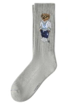Polo Ralph Lauren Mens Grey H Polo Bear-intarsia Stretch Cotton-blend Socks