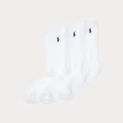 Polo Ralph Lauren Athletic Crew Sock Three-pack In White