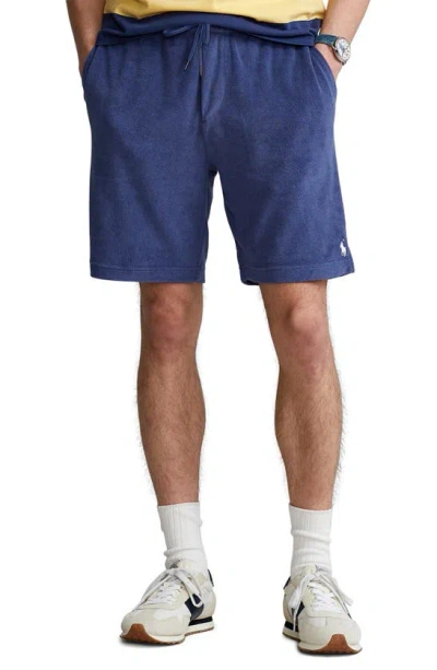 Polo Ralph Lauren Athletic Fit Terry Cloth Drawstring Shorts In Light Navy