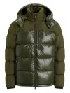 Polo Ralph Lauren Quilted Hooded Coat Chest Pocket In Green