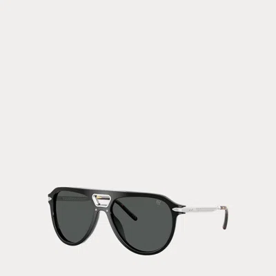 Polo Ralph Lauren Automotive Pilot Sunglasses In Black
