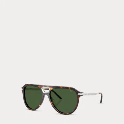 Polo Ralph Lauren Automotive Pilot Sunglasses In Dark Havana