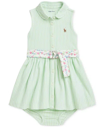 POLO RALPH LAUREN BABY GIRLS BELTED OXFORD SHIRTDRESS