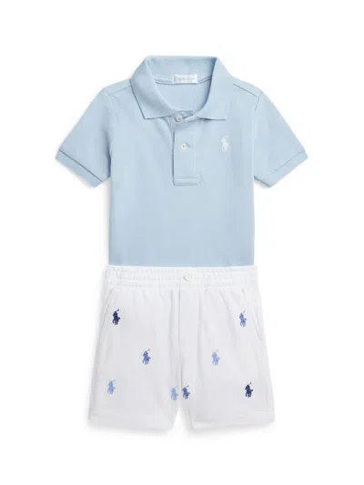 Polo Ralph Lauren Baby Boy's 2-piece Polo Shirt & Pony Shorts Set In Estate Blue