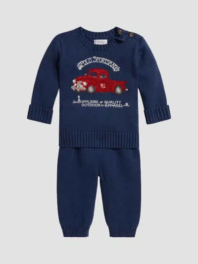 Polo Ralph Lauren Baby Boy's 2-piece Truck Knit Set In Blue