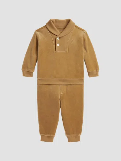 Polo Ralph Lauren Baby Boy's 2-piece Velour Pullover & Joggers Set In Brown