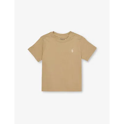 Polo Ralph Lauren Baby Boy' Brand-embroidered Cotton-jersey T-shir In Neutral