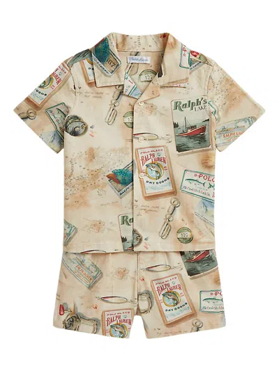 Polo Ralph Lauren Baby Boy's Lakeside Print Shirt & Shorts Set In Neutral