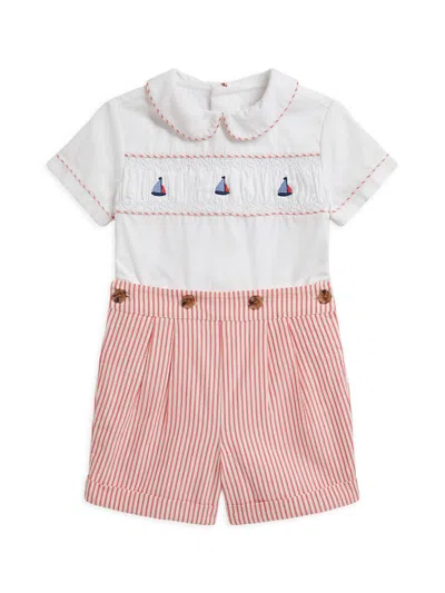 Polo Ralph Lauren Baby Boy's Polo Shirt & Striped Shorts Set In Multi