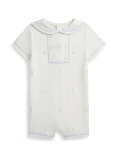 Polo Ralph Lauren Baby Boy's Sailor Embroidered Romper In White