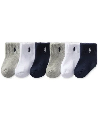 Polo Ralph Lauren Baby Boy Sport Quarter Socks, 6 Pack In Multi