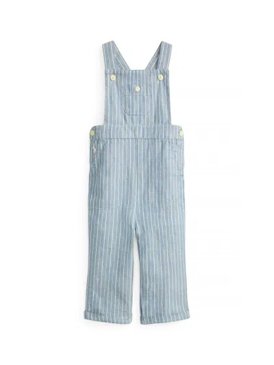 Polo Ralph Lauren Baby Boy's Striped Linen-cotton Overalls In Blue