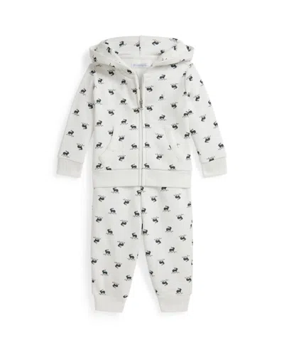 Polo Ralph Lauren Baby Boys 2-piece Long Sleeve Hoodie And Pants Set In White
