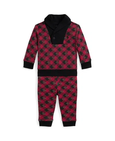 Polo Ralph Lauren Baby Boys 2-piece Pull-on Top And Pants Set In Red
