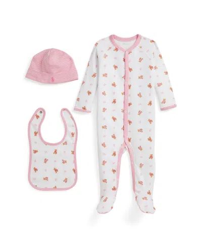 Polo Ralph Lauren Baby Boys 3-piece Coverall, Bib And Beanie Gift Set In Multi