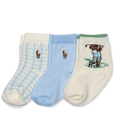 Polo Ralph Lauren Baby Boys 3-pk. Magnolia Grove Bear Socks In Multi