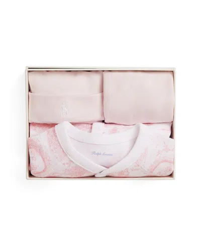 Polo Ralph Lauren Polo Baby Boys Or Girls Toile Cotton 3-piece Gift Set In Brown