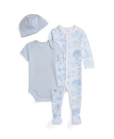 Polo Ralph Lauren Baby Boys And Girls Toile Cotton 3-piece Gift Set In Blue