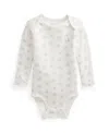 Polo Ralph Lauren Baby Boys Bear-print Organic Cotton Bodysuit In Gray Multi