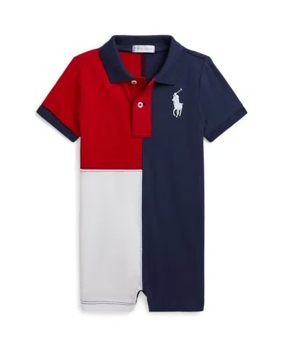 Polo Ralph Lauren Baby Boys Big Pony Cotton Jersey Romper In Red
