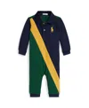 Polo Ralph Lauren Baby Boys Big Pony Cotton Mesh Long Sleeves Coverall In Green