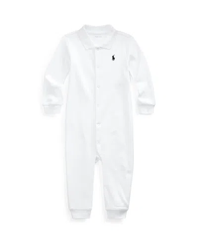 Polo Ralph Lauren Baby Boys Cotton Classic Polo Coverall In White