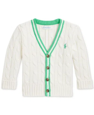 Polo Ralph Lauren Baby Boys Cotton Cricket Cardigan In White