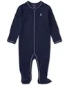 Polo Ralph Lauren Baby Boys Cotton Footed Coverall In Blue