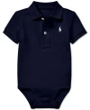 Polo Ralph Lauren Ralph Lauren Baby Boys Cotton Interlock Bodysuit In French Navy