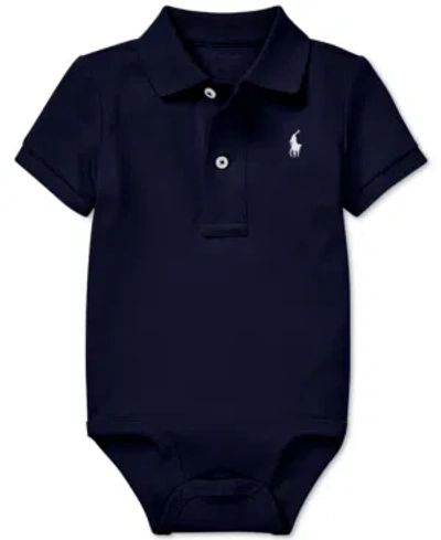 Polo Ralph Lauren Ralph Lauren Baby Boys Cotton Interlock Bodysuit In French Navy