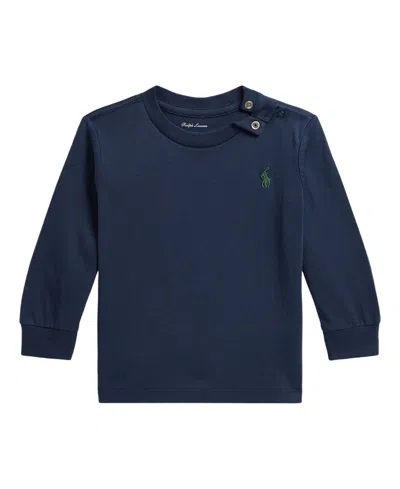 Polo Ralph Lauren Baby Boys' Cotton Jersey Long-sleeve T-shirts In Blue
