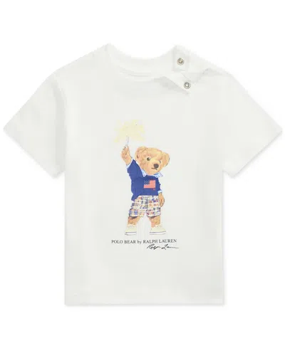 Polo Ralph Lauren Baby Boys Cotton Jersey Polo Bear Tee In White