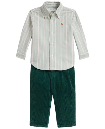 Polo Ralph Lauren Baby Boys' Cotton Oxford Shirt And Corduroy Pants, 2-piece Set In Neutral