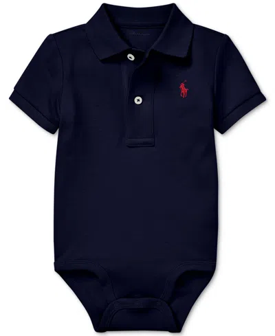 Polo Ralph Lauren Baby Boys Cotton Polo Bodysuit In Blue