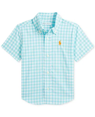 Polo Ralph Lauren Baby Boys Cotton Poplin Plaid Shirt In Blue