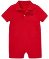 Polo Ralph Lauren Baby Boys Cotton Short Sleeved Polo Shortall In Rl 2000 Red