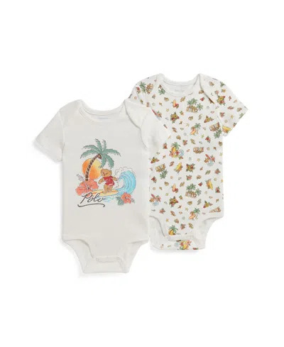 Polo Ralph Lauren Baby Boys' Crewneck Bodysuits, 2-pack In White