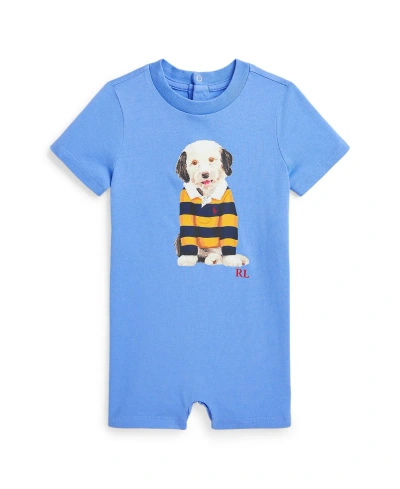 Polo Ralph Lauren Baby Boys Dog Print Cotton Jersey Shortall In Harbor Island Blue
