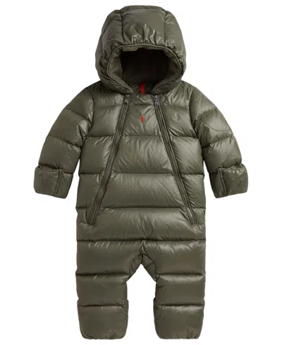 Polo Ralph Lauren Baby Boys' Down Hooded Bunting Snowsuit In Green