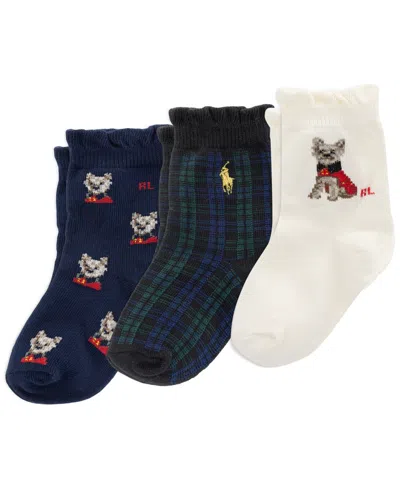 Polo Ralph Lauren Baby Boys' Holiday Baby Dog Socks, 3-pack In Multi