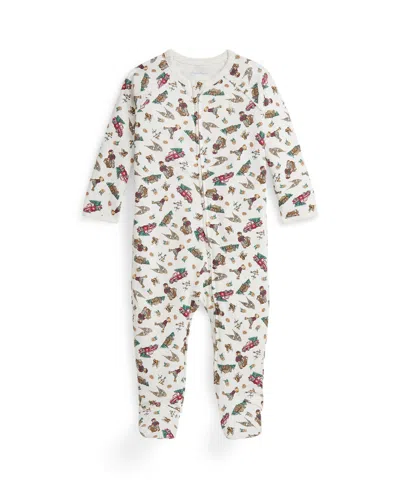 Polo Ralph Lauren Baby Boys Holiday Sleep And Play Coverall In White