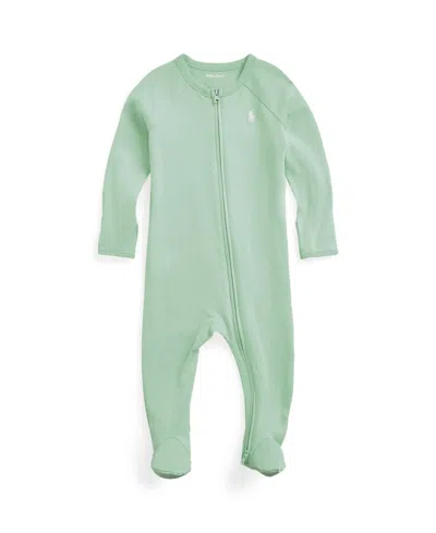 Polo Ralph Lauren Kids' Baby Boys' Interlock Footed Coverall In Green