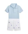 Polo Ralph Lauren Baby Boy's 2-piece Polo Shirt & Pony Shorts Set In Estate Blue