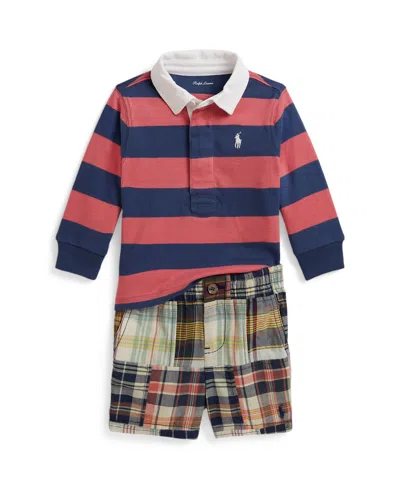 Polo Ralph Lauren Baby Boys' Plaid Madras Shirt And Twill Shorts, 2-piece Set In Multi