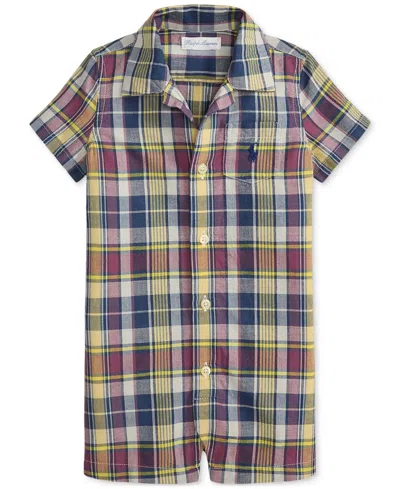 Polo Ralph Lauren Baby Boys Plaid Madras Shortalls In Multi