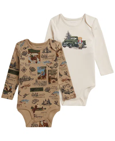 Polo Ralph Lauren Baby Boys' Polo Bear Cotton Bodysuit, 2-pack In Multi