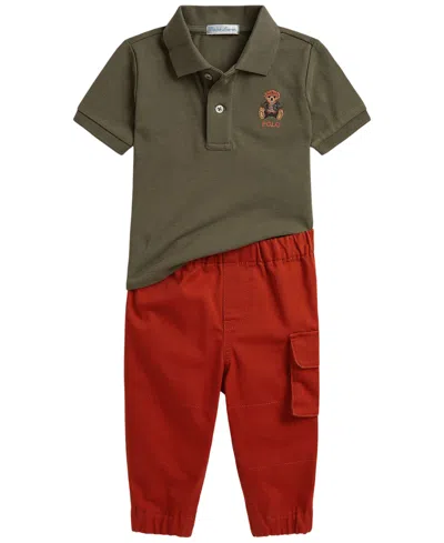 Polo Ralph Lauren Baby Boys' Polo Bear Polo Shirt And Cargo Pants, 2-piece Set In Multi
