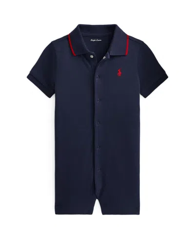 Polo Ralph Lauren Babies' Embroidered Polo Shortall In Blue